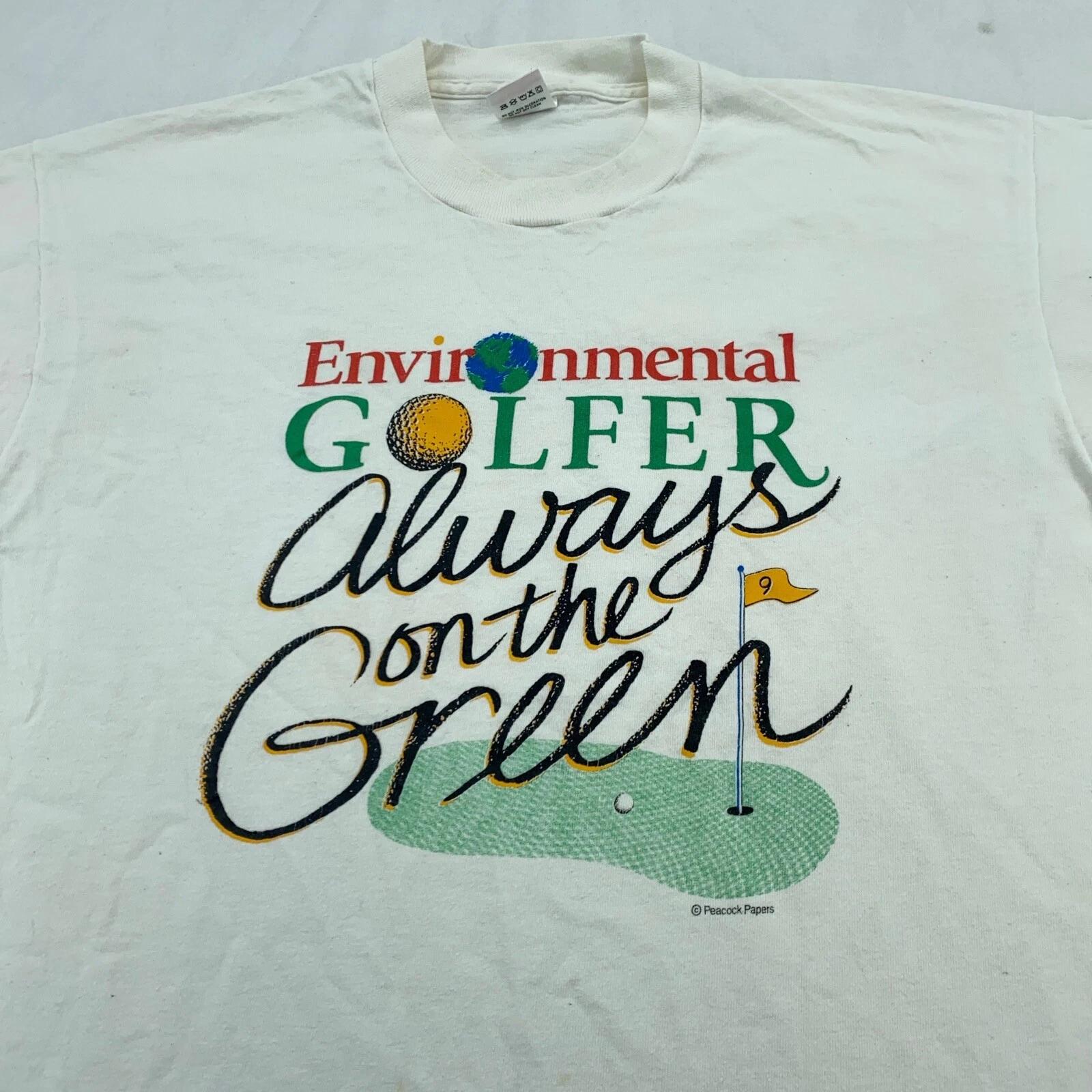 

vtg 90s ENVIRONMENTAL GOLFER ALWAYS ON THE GREEN T-Shirt L earth activist L