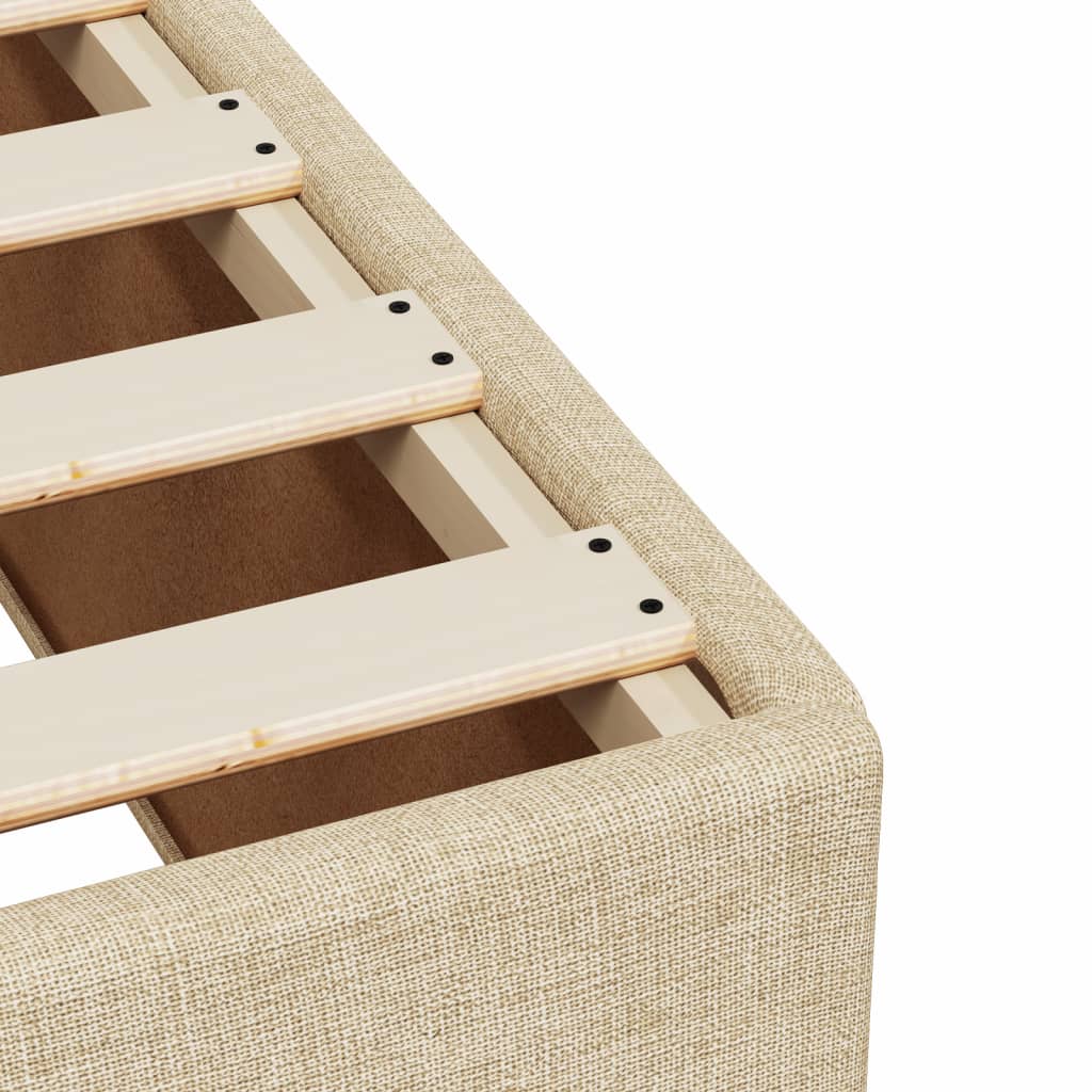 Bed Frame Without Mattress Cream 140x200 Cm Fabric