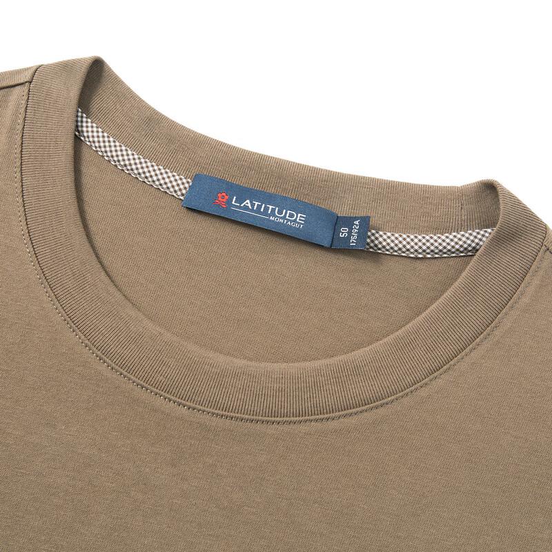 MONTAGUT Men's 100% Cotton Crew Neck Long Sleeve T-Shirt