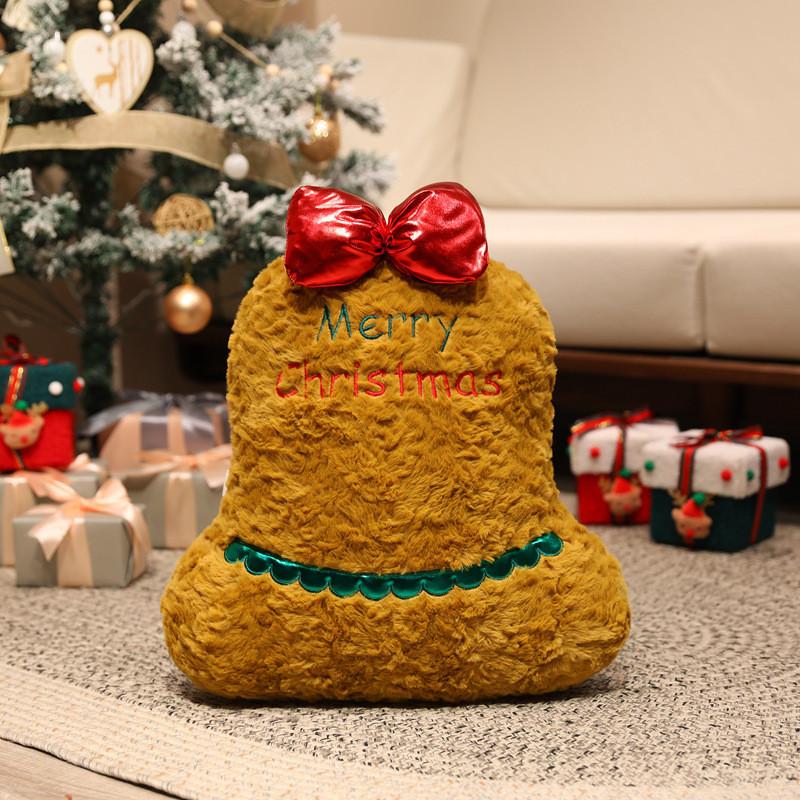 Christmas Theme Deer Bell Gingerbread Man Santa Claus Plush Doll Toy Pillow For Holiday Decor And Kids Gift