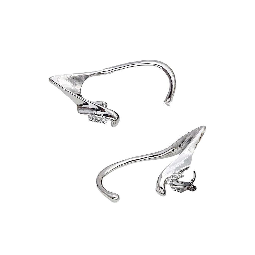 Orecchini Pendenti con Orecchio di Elfo Frangiato di Diamanti, Design Squisito, Valorizzano il Viso, Sottili e Senza Fori alle Orecchie, Orecchini.