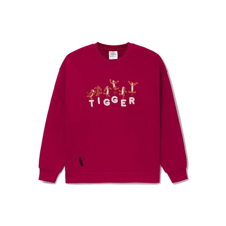 Li-Ning x Disney Crossover Series Cartoon Alphabet Printing Sports Loose Pullover Couple Style Chicago Bulls Red Men s AWDS547-3 XL