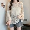 DIMANAF 2025 New Summer Basic Shirt Women Blouse Tops Tees Lace Loose White Short  Tees