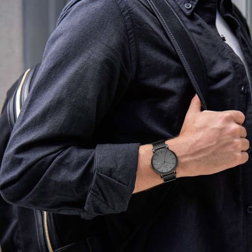 BUREI Men's Watch, Stylish, Simple, Popular, Waterproof, Analog Wristwatch, Brand Name, Business, Slim, Quartz Movement, Black or Gray