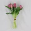 Latex Silicone Soft Rubber Tulip - 28CM Five-Headed Realistic Flower (3 Blooms, 2 Buds) Simulation Ornament