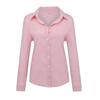 Nowe letnie damskie bluzki w jednolitym kolorze z klapą na guziki Casual luźna z długim rękawem lniany Top bluzki damskie biały top Blusas Mujer