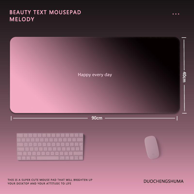Morandi Esports Large Gradient Mouse Pad - Black & Pink Desk Mat for Office/Keyboard