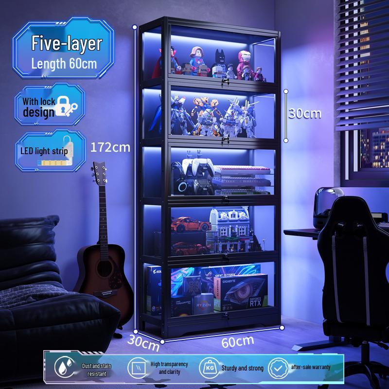 Acrylic Glass Display Cabinet with Lock for Toys and Prizes