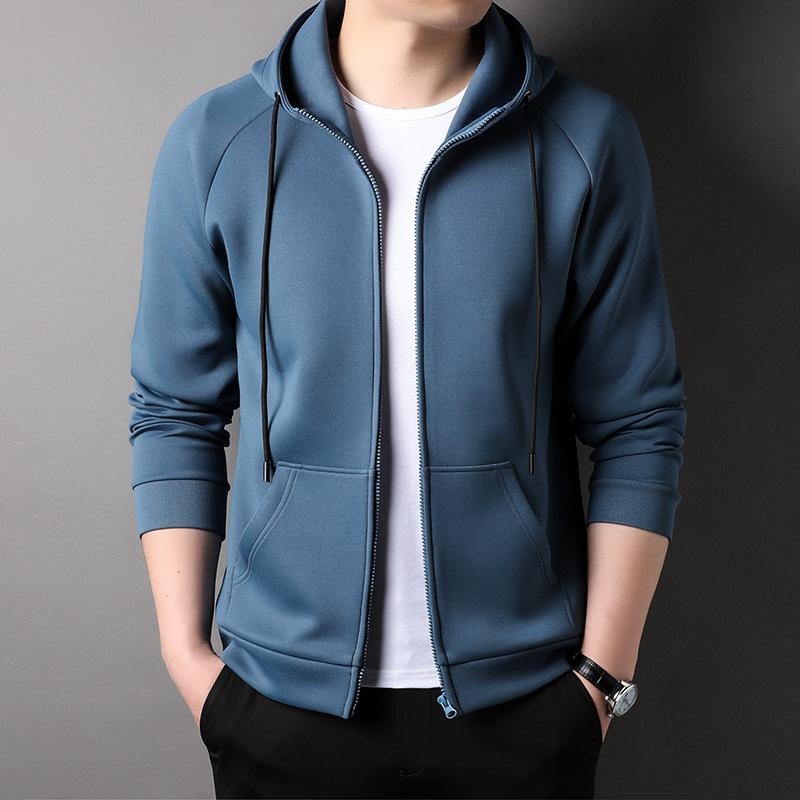 Trendy Splicing Hooded Sweatshirt Men's Spring New Korean Cardigan Casual Fashion Jacket
