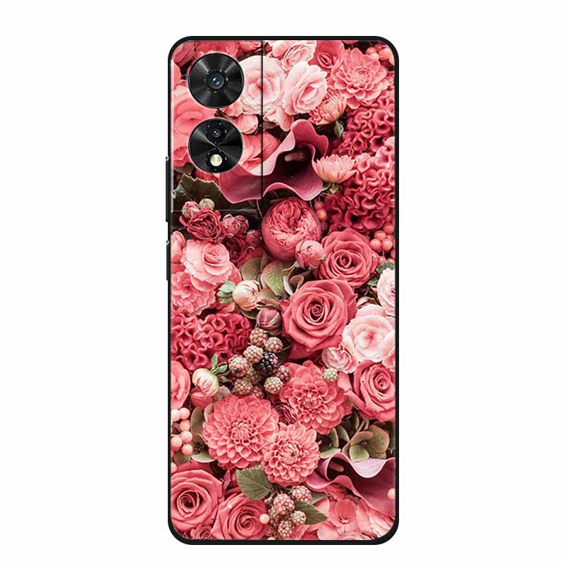 For TCL 505 Case Cartoon Pattern Black Silicone Luxury Phone Cases for TCL 505 Shockproof Soft Covers for TCL 505 TPU Funda Capa