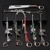 PUBG Peace Elite Chicken Dinner Anime Keychain Alloy Model Gun Toy Pendant