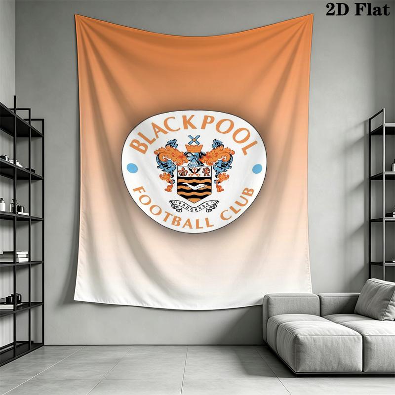 Blackpool Football Club Wall Tapestry Aesthetic Wall Hanging Printed Fabric Blanket Decorative Tapestries for Bedroom Living Room Home Decor