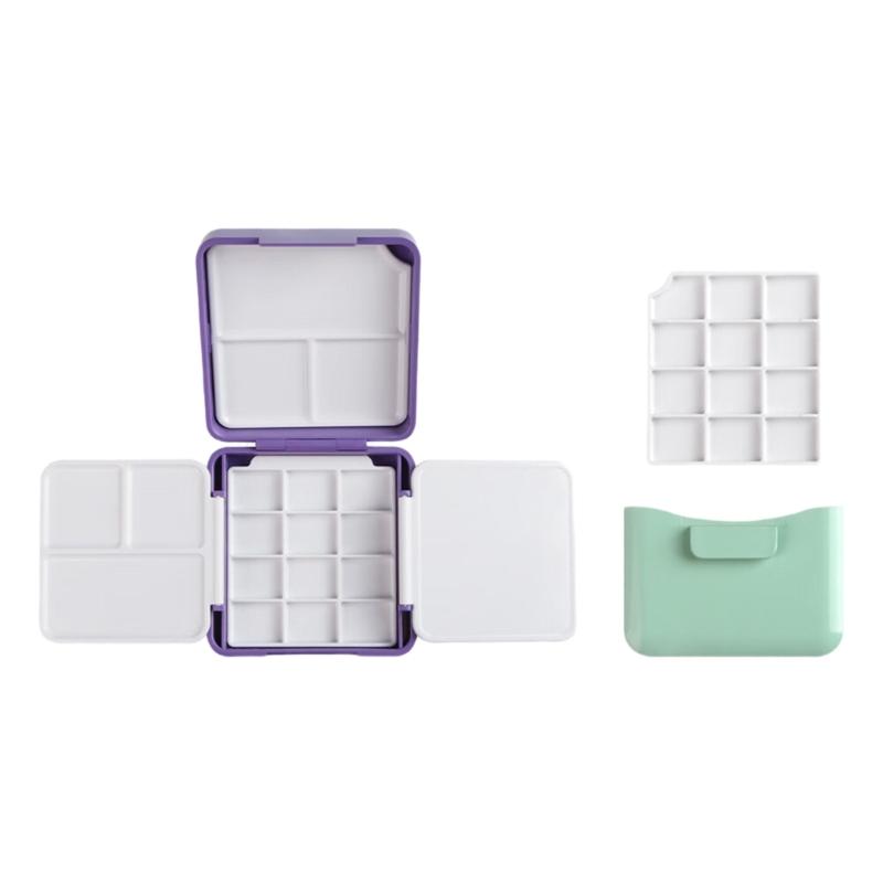 Travel Watercolor Paint Box With Palette Paint Brush Washer 12 Well Folding Paint Palette Box For Artist Student
