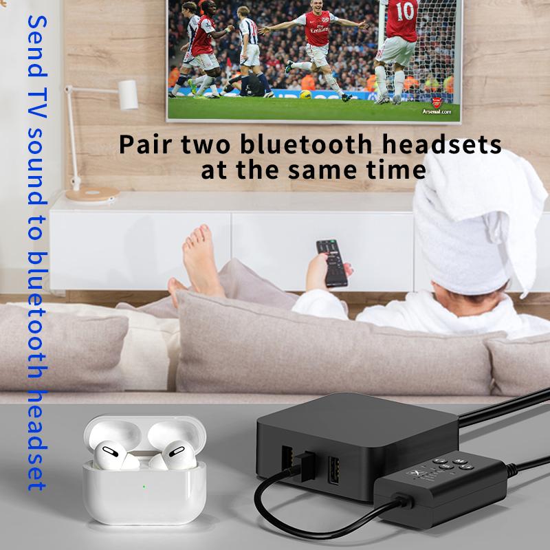 VAORLO APTX Transmitter Support 24 Bit 96KHZ USB Plug and Play Connect 2 Devices Qualcomm 5.2 Low Latency Support Calling For TV PS4 PS5