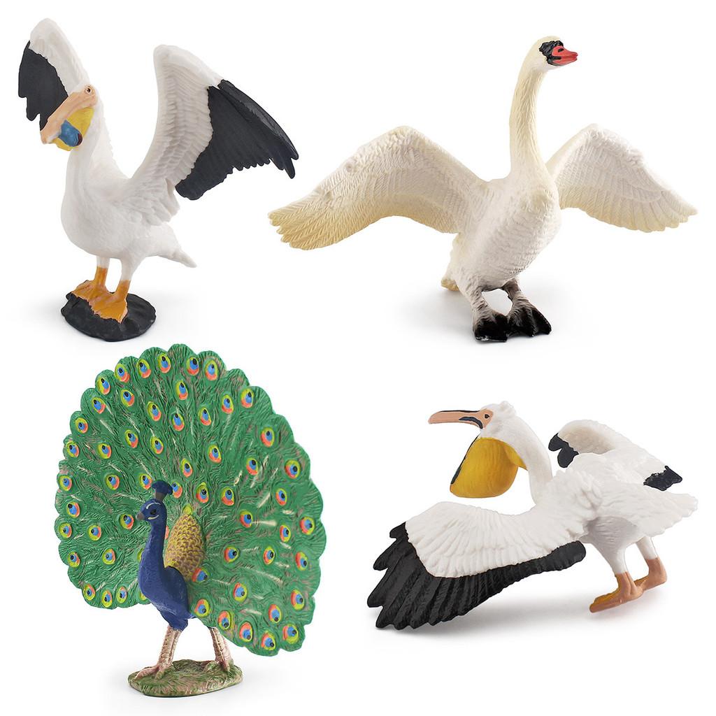 Peafowl Pelican Wildlife Animal Pvc Models For Kids Educational Decor Toys And