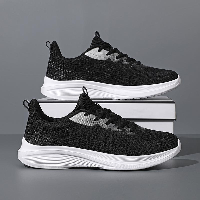 Breathable Knitted Running Shoes Unisex Lightweight Soft Sole Sneakers Non-slip Comfort Casual Trainers for Jogging Walking Fitness