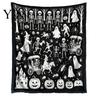 Personalisierbare Samt-Kunstdecke Halloween DIY Maldecke, Überwurf mit Geistermustern, Waschen Sie Ihre eigene gemütliche Decke zum Ausmalen für Erwachsene und Kinder,
