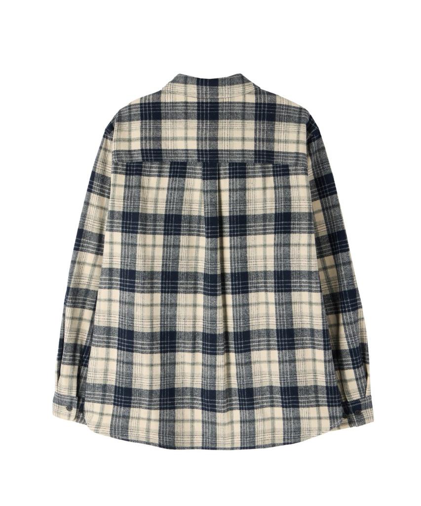 BROMPTON LONDON Flannel Big Check Shirt - Navy (P264Ush432)