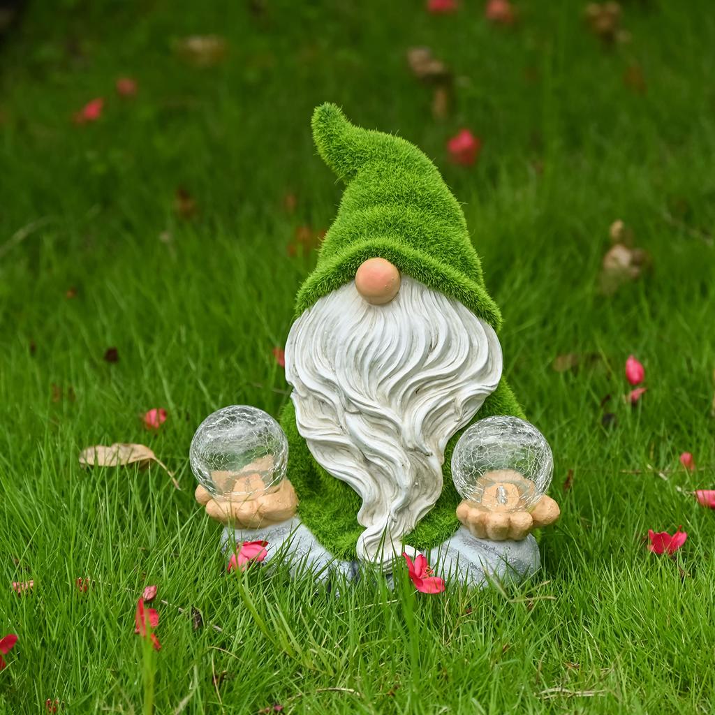 Valery Madelyn Gardening Ornament - Gnome Yoga Time - Earth Fairy Gnome Garden Light - Solar Light - Outdoor Garden Ornament - Garden Decoration - Mot