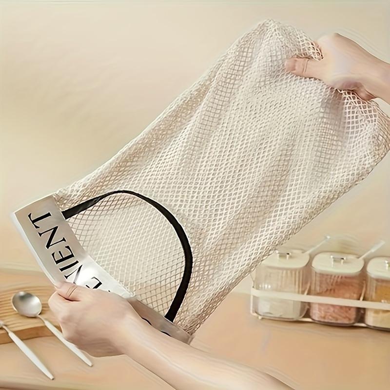 1-5pcs Space-Saving Wall-Mounted Organizer for Plastic Bags Reusable Elastic Mesh Storage Rack for Kitchen Clothes Bags