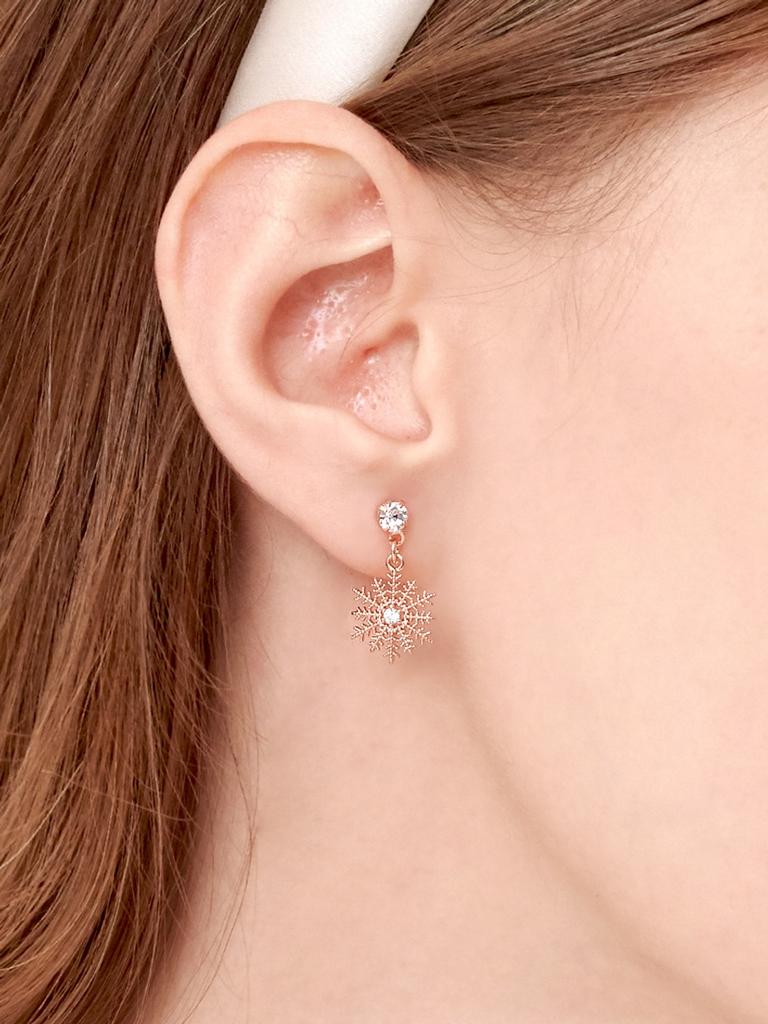 14K Schnee Bling Ohrringe (Goldene Anstecknadel) ELGPEE419