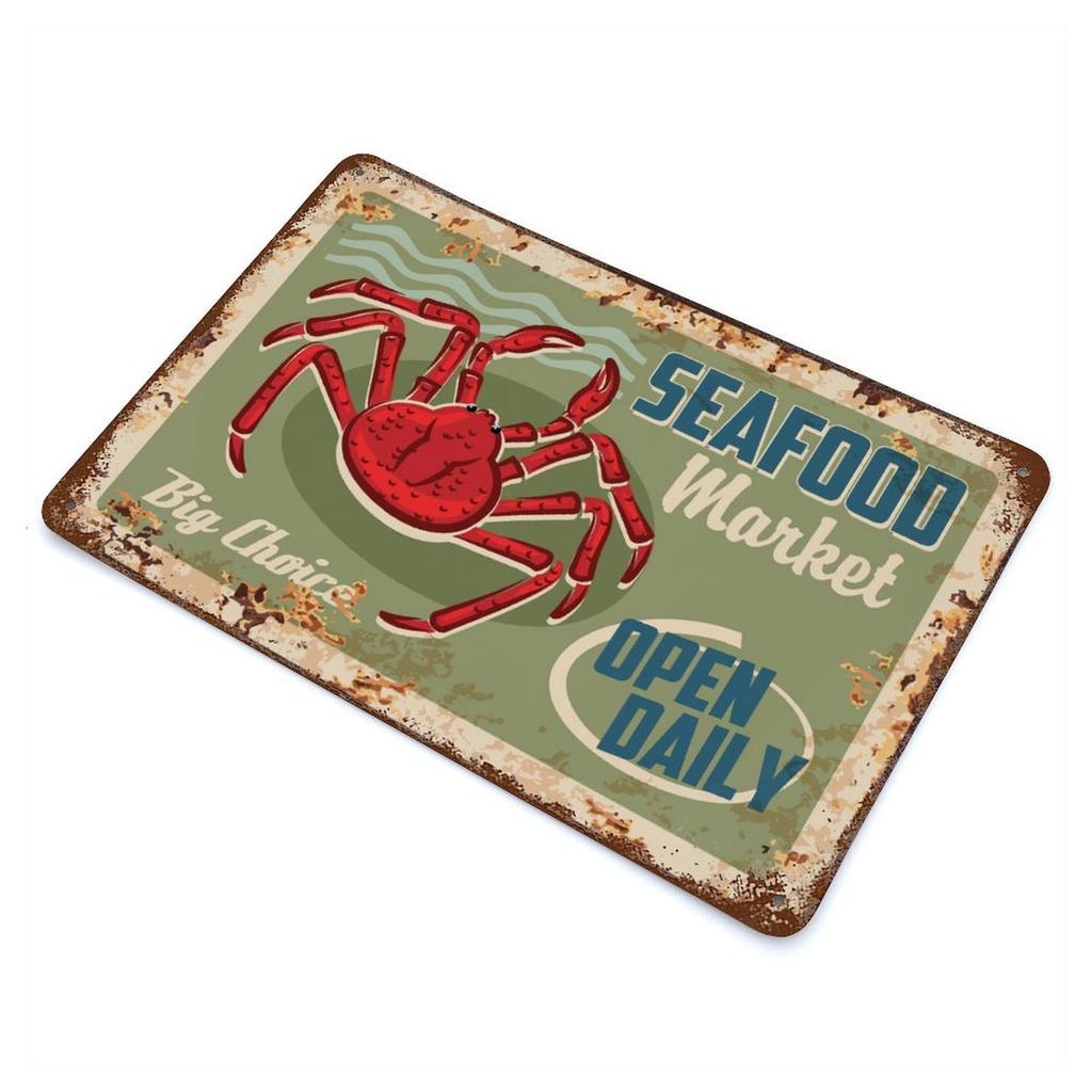 1-Pack Rusty Finish Metal Wall Art, 20×30cm and 30×40cm, Vintage Decorative Plaque for Kitchen, Bar or Hallway