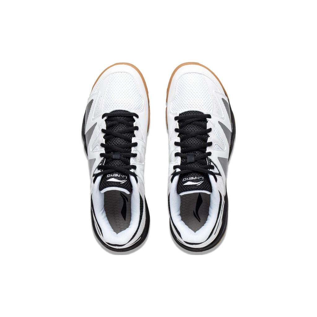 New LiNing Seamless Abrasion Resistant Breathable Low Top Badminton Shoes Unisex White Black AYTT025-1