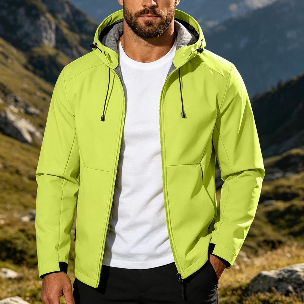 Men's Breathable Lightweight Windproof Hiking Rain Jacket for Outdoor Running