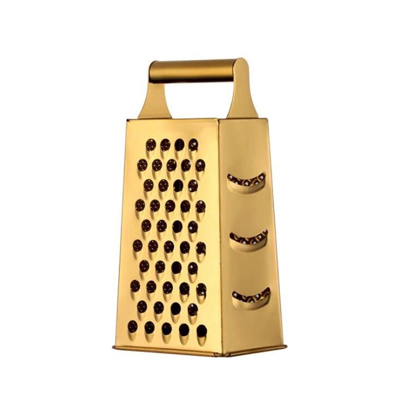 Stor 4-sidig hyvel Rostfri hyvel Grönsaksskärare Skalskärare Frukt Ingefära Vitlök Rivjärn Matlagning Kökstillbehör