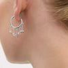 COACH Charm Hoop Brass Plated Earrings Women's Silver