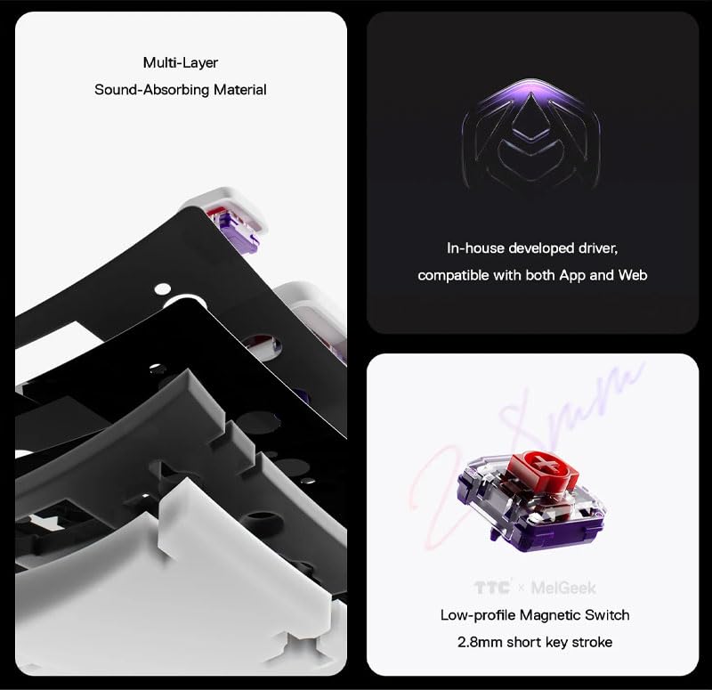 MADE68 AIR English Layout Wired USB Connection 8000Hz Rapid Trigger Compatible Low Profile Magnetic TTC KOM Mini Switch HE Magnet Tenkeyless 68 Keys