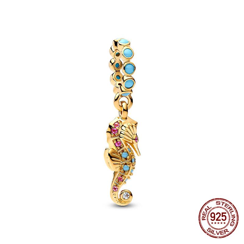 Charm Copper Marine Life Starfish Turtle Charm Bead Fits Women 3Mm Original Bracelet Necklace Diy Fine Jewelry Gift