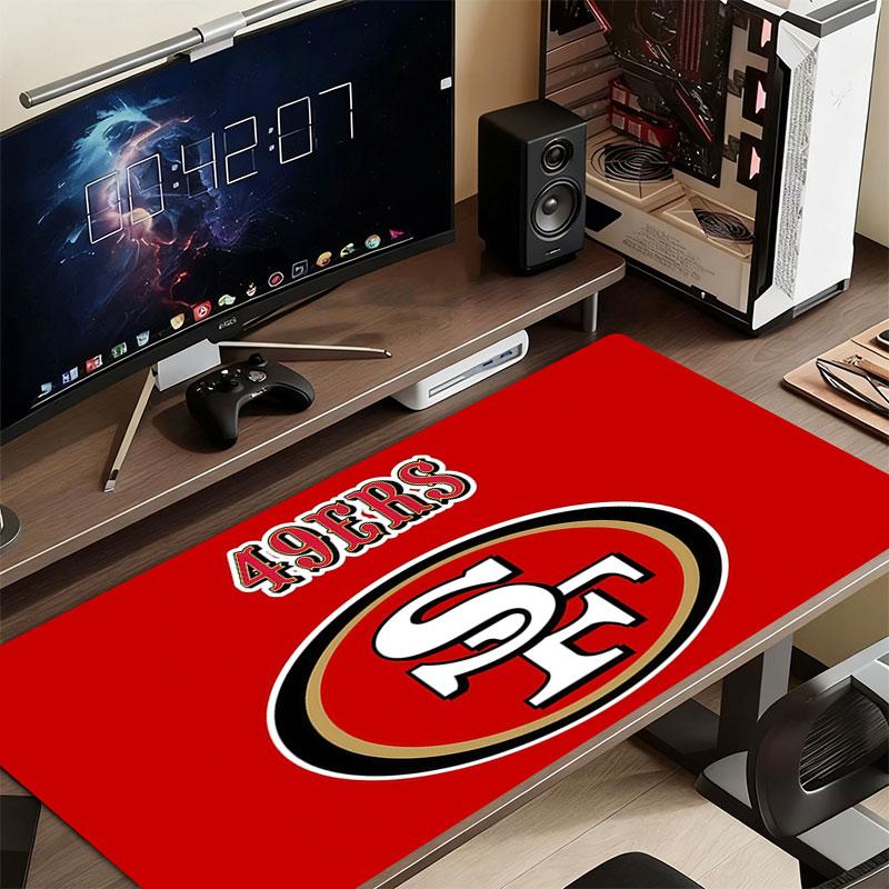 49ers Mouse Pad, Large Gaming Desk Mat, Non-slip XXL Mousepad for Laptop & Tablet, Mini PC Playmat with Stitched Edges