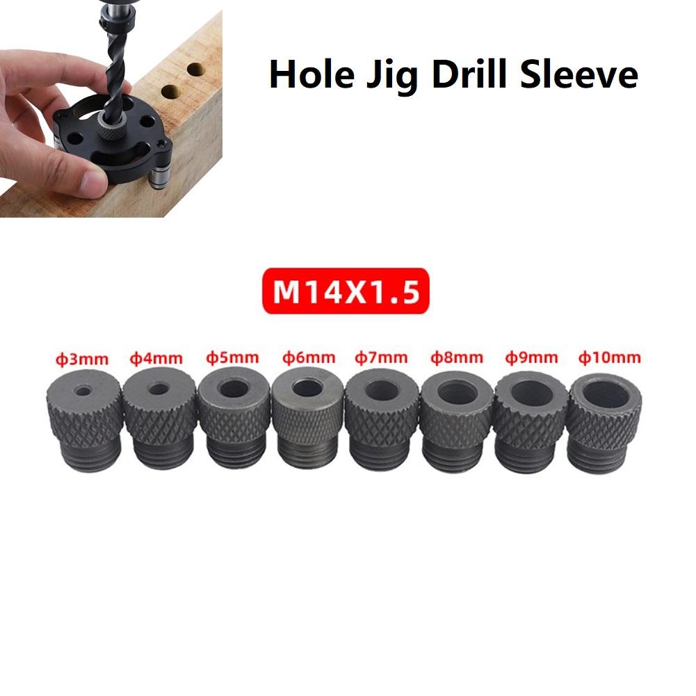 3-10mm Pocket Hole Jig Drill Sleeve M14 Drill Sleeve Bushing For Doweling Jig Hole Drilling Locator Drill Guide Bushing