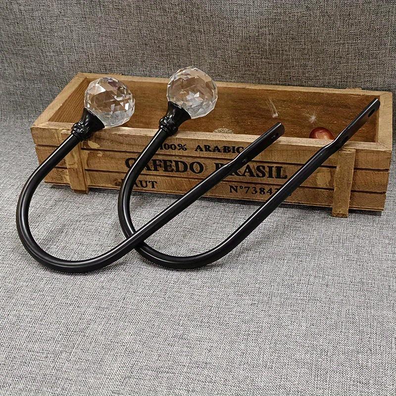 2 Stuks Zilver Metaal U-vormige Beugels Raambeslag Kristallen Gordijnvastzetter Muurbevestiging Haken Kapstok Huisaccessoires