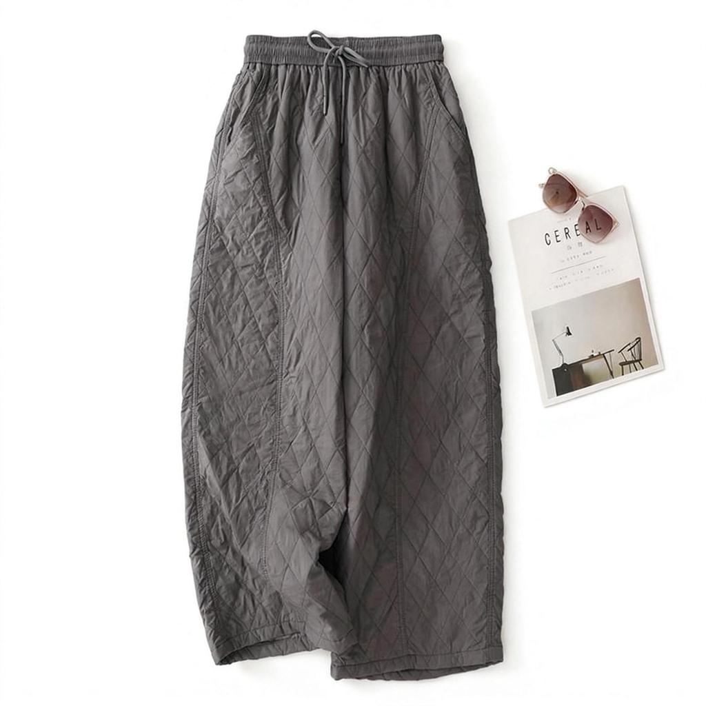 2025 Winter Women's High Waist Retro Quilted Padded Pants