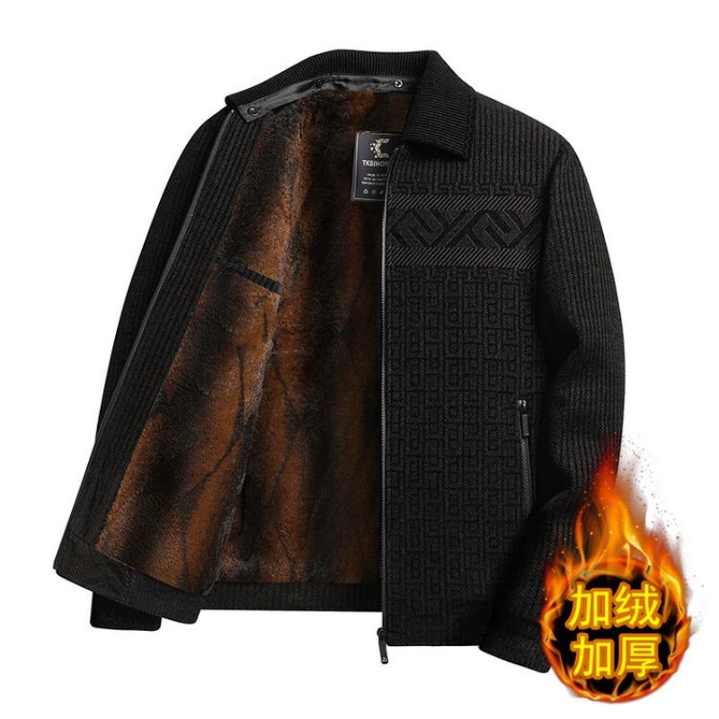 

Новая флисовая утолщенная осенне-зимняя шенилловая повседневная куртка для мужчин среднего и пожилого возраста, куртка для пожилых мужчин, стеганая куртка XXXL кофейный