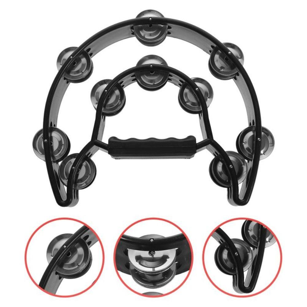 Musical Orff Tambourine Educational Hand Ring Tambourine Half Moon Handbell  Musical Enlightenment