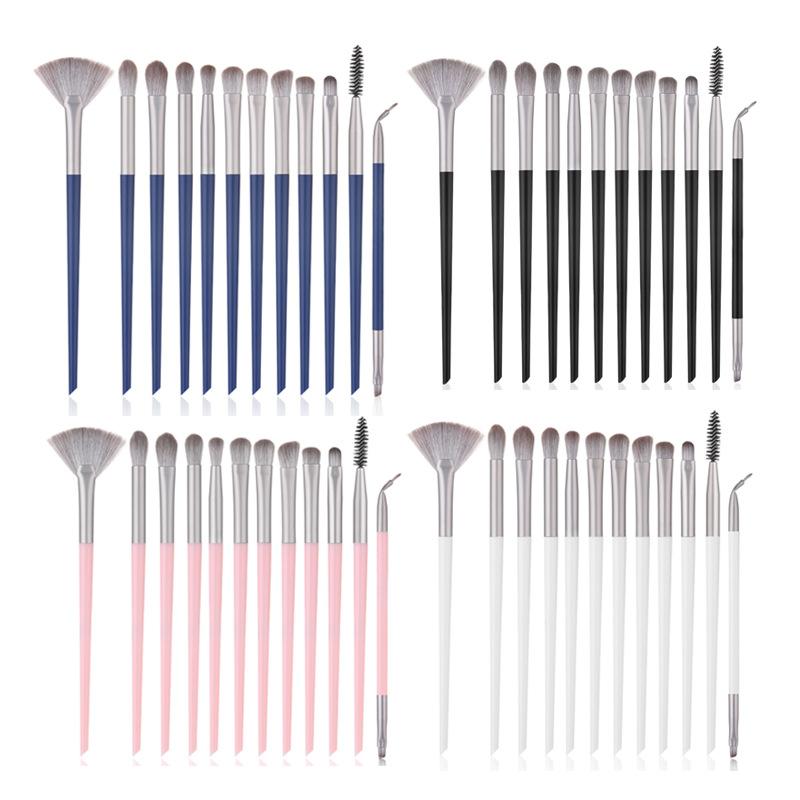 New 12 plastic handle eyeshadow makeup brush set brush multi-functional full set of eye makeup tools discounted supply
