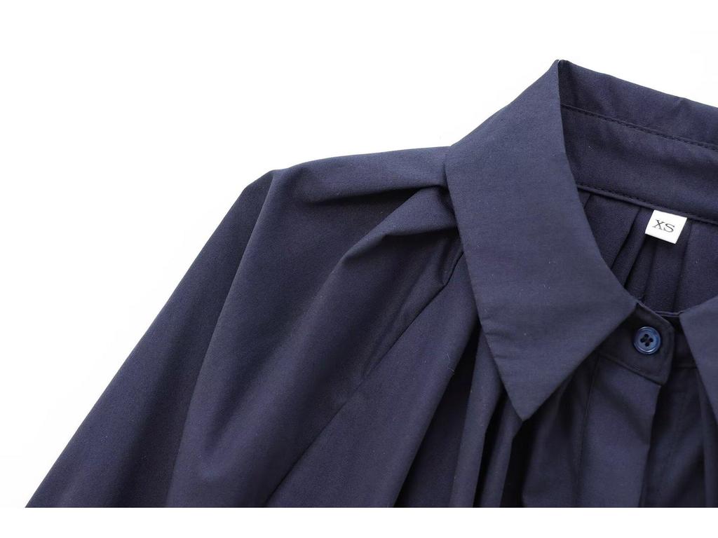 2024 Autumn/Winter Women's European & American Style Long Sleeve Poplin Loose Casual Top