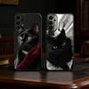 B-Black C-Cat Phone Case For Samsung S25,S24,S21,S22,S23,S30,Ultra,S20,Plus,Fe,Lite Black Shell