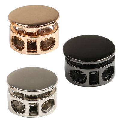 10 stücke Metall Kordelstopper Klemme Doppel Loch Kordelzug Toggle Clip Stopper Schnallen für Paracord Seil Lanyard Kordelzug Dropshipping