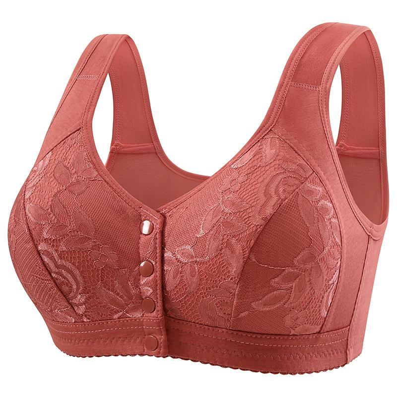 Plus Size Bra for Mature Women Front Closure Thin Tank Top Bra Wireless Comfortable Supportive Full Coverage Everyday Underwear