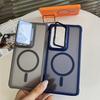 Glass Metal Lens Protect Stand Magnetic Case For Samsung S26 S25 S24 S23 Ultra Plus FE For Magsafe Shockproof Matte Cover