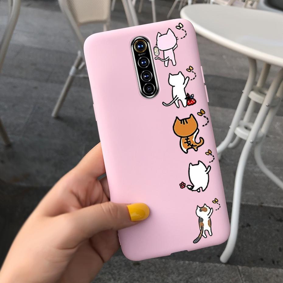 For Realme X2 Pro Phone Case Realme XT X2 Lovely Printing Candy Color Silicone Back Cover For RealmeX2 X 2 Pro XT Soft TPU Coque