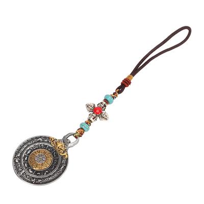 Tibetan Pendant Antique Bronze Mirror Religious Pendant Auspicious Symbols Tibetan Jewelry for