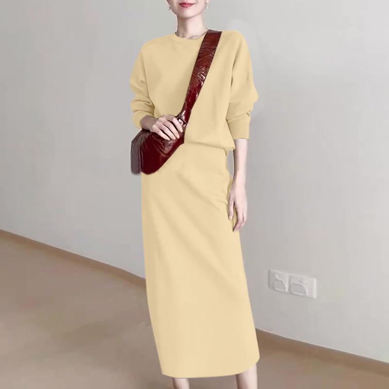 

ZANZEA Жіночий пуловер-світшот та спідниці Повсякденний костюм-двійка 4XL бежевий