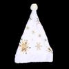 New Christmas Hat Hot Stamping Star Snowflake Plush Hat   Christmas White Faux Rabbit Fur Plush Party Decoration Accessories
