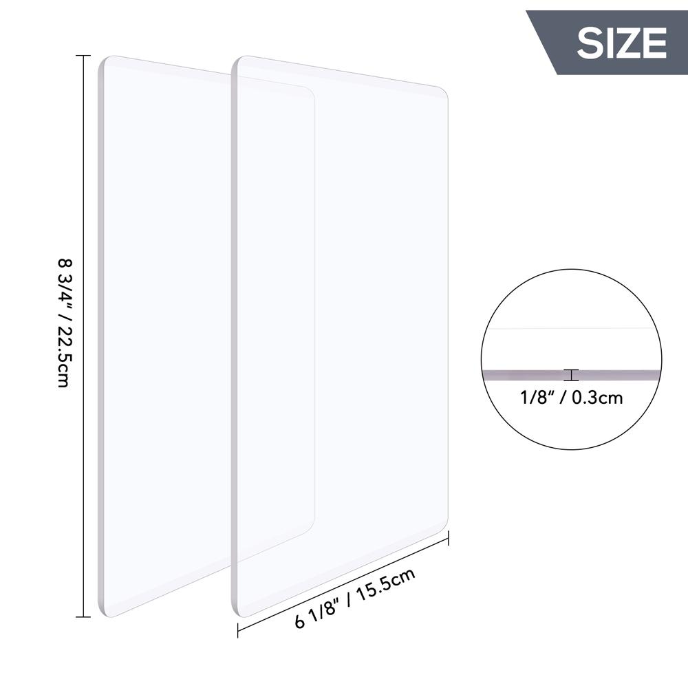 2 Size 1 Pair Cutting Pads Compatible with BSP & BS Switch Plus Die Cutting Machine Clear Acrylic Cutting Pads Cutting Plates