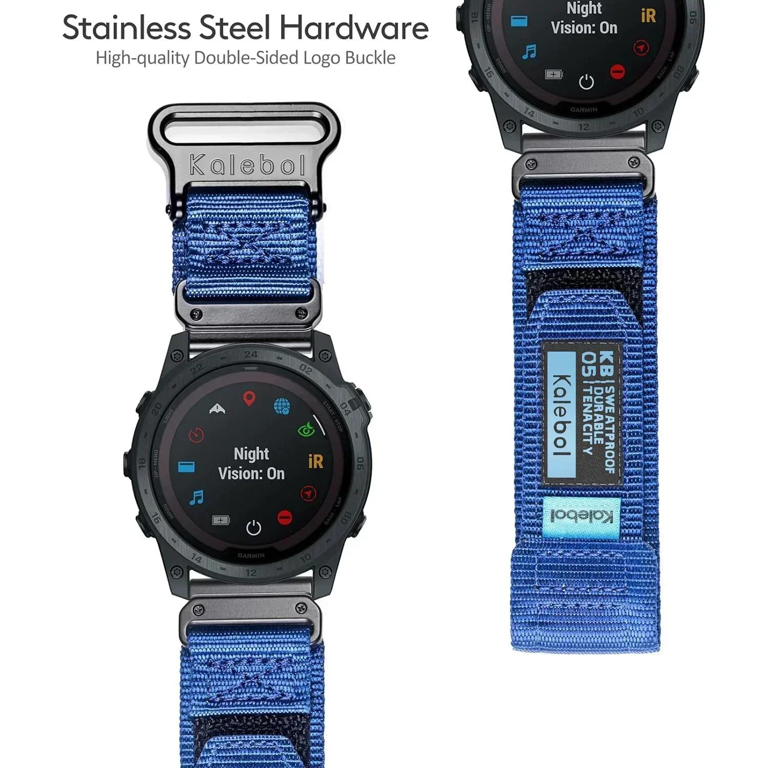 

22 26 мм Нейлоновый тактический ремешок для GARMIN FENIX8 7 7X PRO 6 6X Мягкий износостойкий корпус ремешка для 965 Instinctive браслет QuickFit Garmin Fenix 8 47MM синий